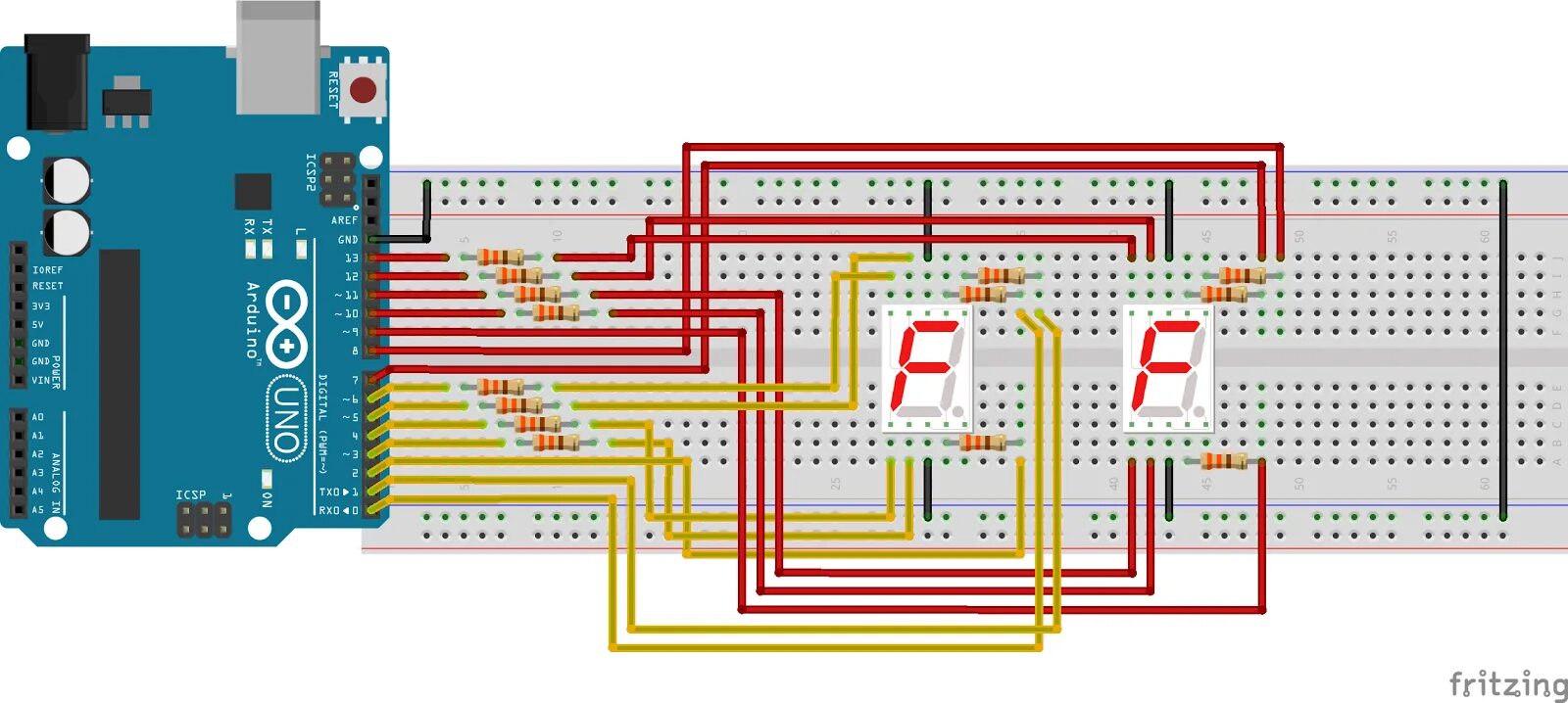 Подключение двух семисегментных индикаторов к arduino Logic Design of Digital Systems ::: ก า ร ท ด ล อ ง ท 3.2 ก า ร ใ ช อ ป ก ร ณ 7-