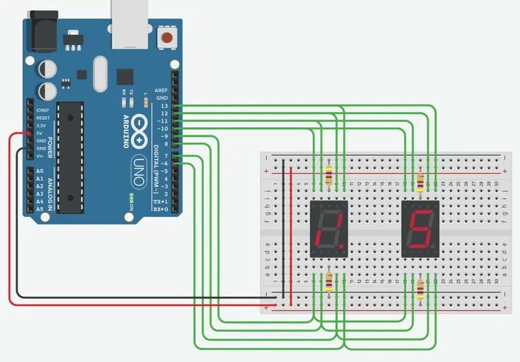 Подключение двух семисегментных индикаторов к arduino Arduino Case-study: 7-segment LED Display (Part I) Arduino, Led, Display