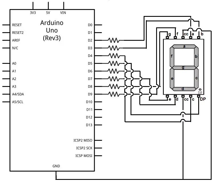 Подключение двух семисегментных индикаторов к arduino Ардуино детектор газа: схема, подключение, скетч