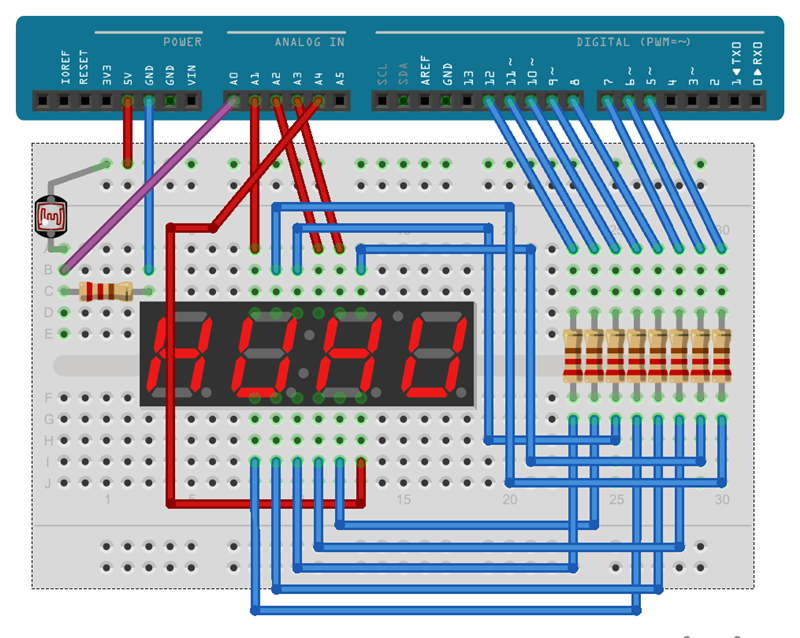 Подключение двух семисегментных индикаторов к arduino Correct connections: 7-segment, 4-digit display with common anode - Arduino Stac