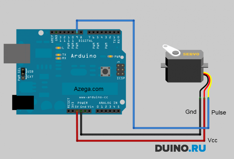 Подключение двух сервоприводов Сервопривод SG90 - купить в duino.ru