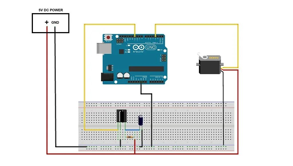 Подключение двух сервоприводов Consulta. Diagrama para conectar fuente de alimentación de 5V a servos. - Hardwa