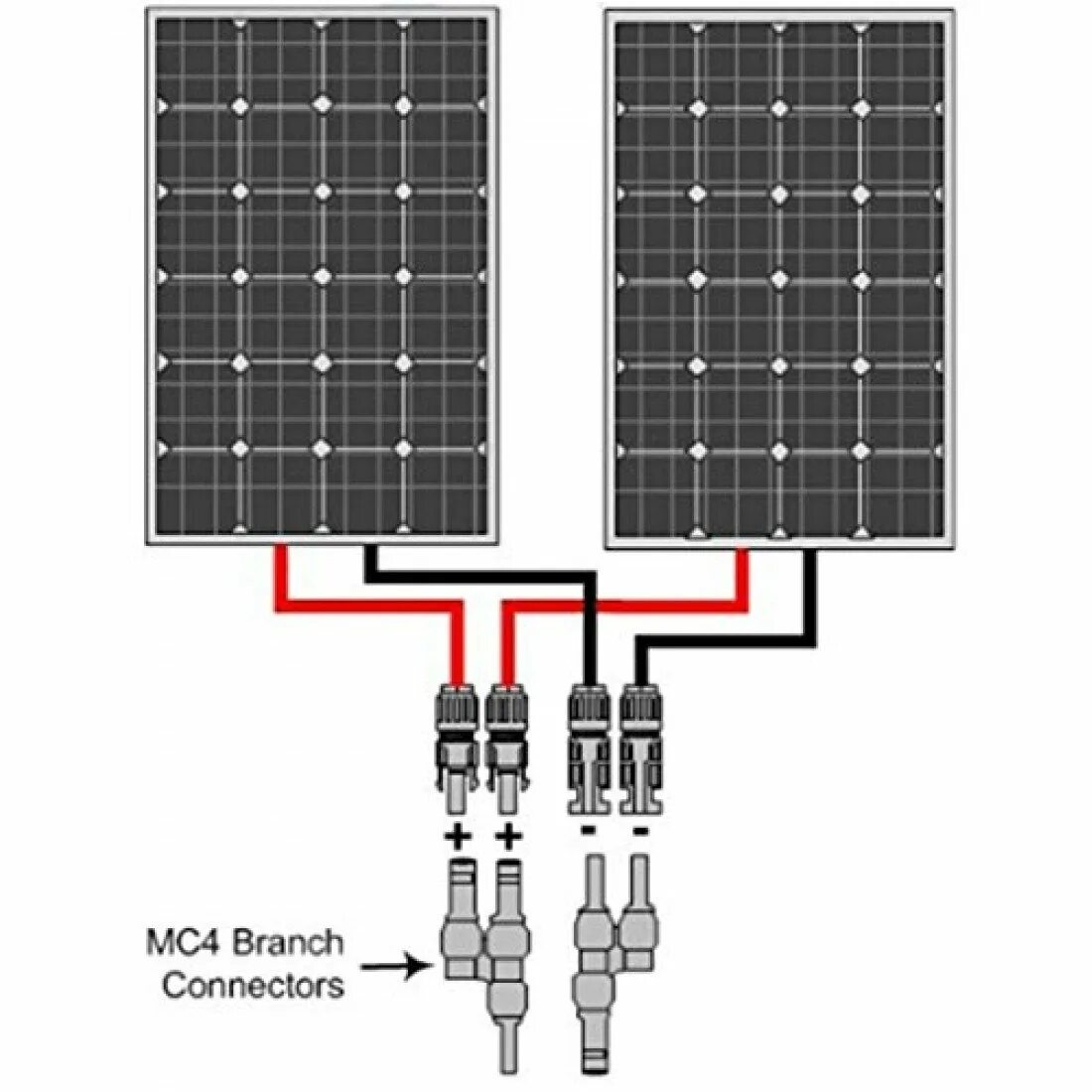 Подключение двух солнечных панелей connecteurs de dérivation de câble de panneau mc4-t