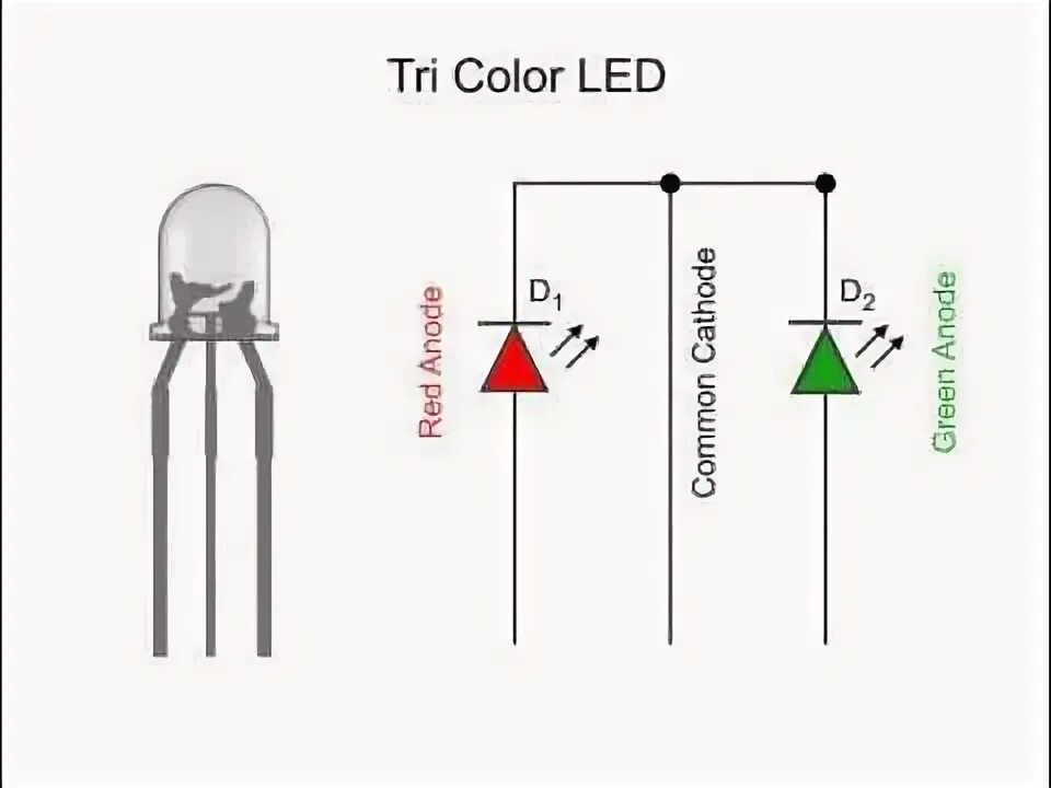 Подключение двух светодиодов Bi-color LED VS. Tri-color LED - YouTube