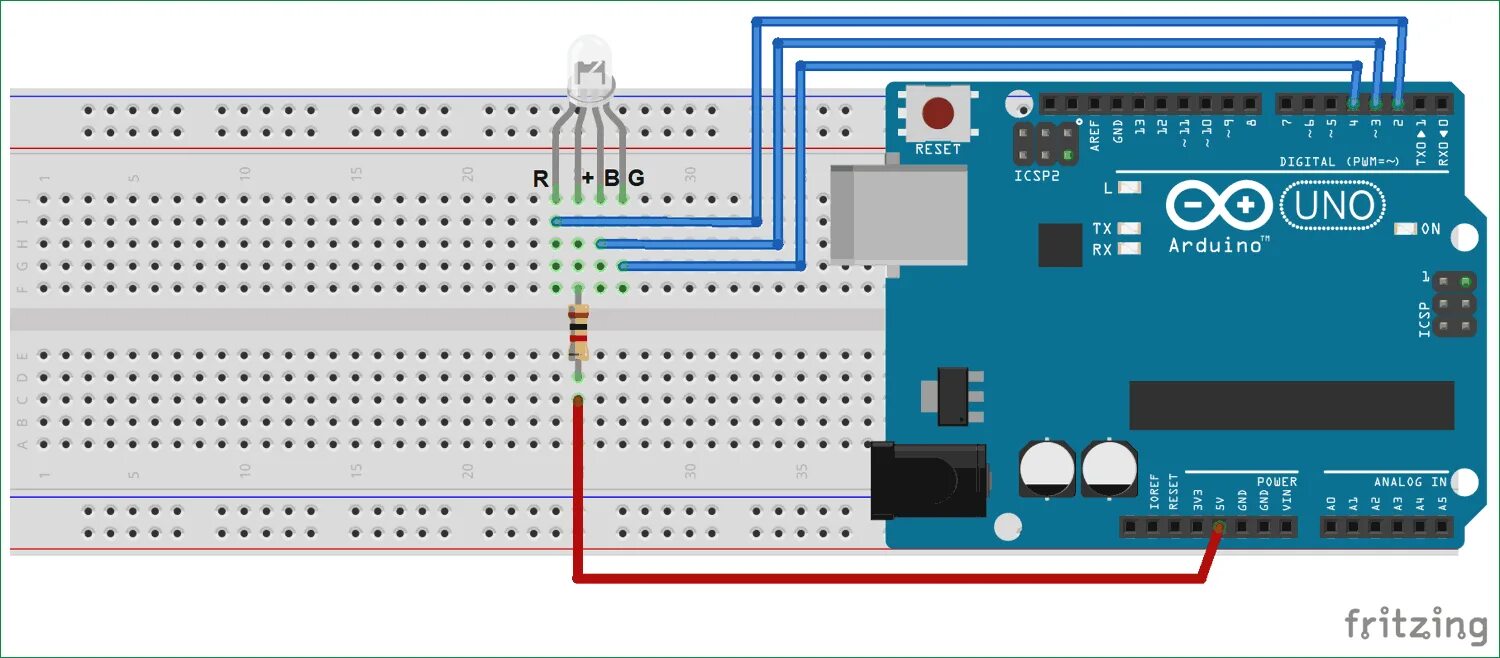 Подключение двух светодиодов к ардуино Подключение трехцветного светодиода к Arduino Uno: схема и программа