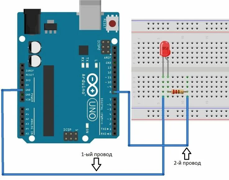 Подключение двух светодиодов к ардуино Cхема подключения светодиода Arduino, Bar chart, Digital