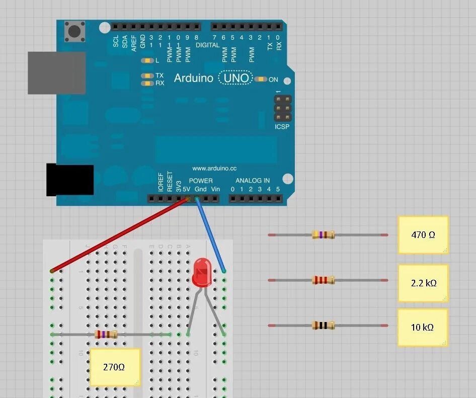 Подключение двух светодиодов к ардуино Breadboard Layout Arduino Lesson 2. LEDs Adafruit Learning System