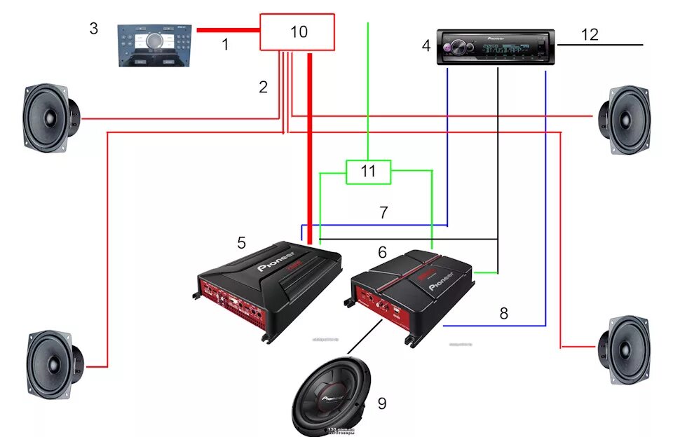 Подключение двух усилителей в авто между собой Схема установки второй магнитолы в бардачек - Opel Astra H, 1,6 л, 2009 года авт