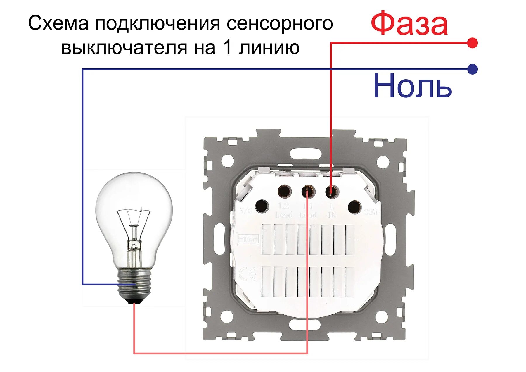 Подключение двухклавишного сенсорного выключателя Как подключить сенсорный выключатель: схема и ремонт, почему сам включается