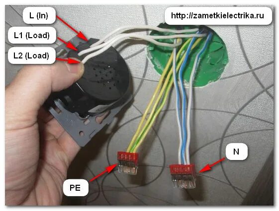 Подключение двухклавишного выключателя без распределительной коробки Подключение выключателей без распределительных коробок Заметки электрика