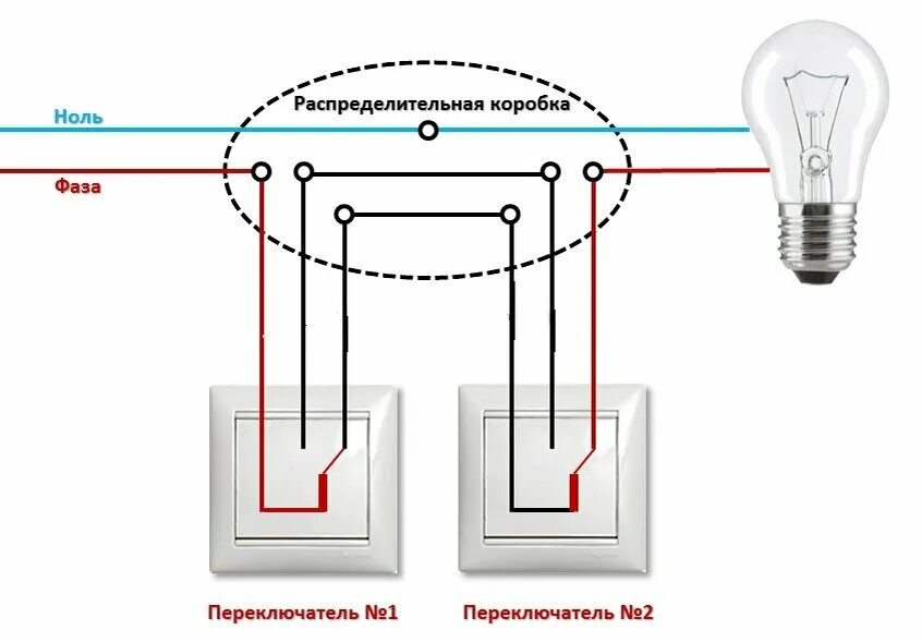 Подключение двухклавишного выключателя с конденсатором Проходные и перекрёстные выключатели - для чего нужны. Схема подключения. Ремонт