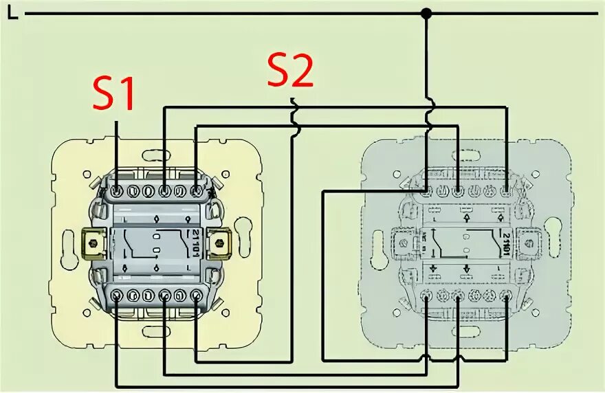 Подключение двухклавишного выключателя шнайдер на две Проходной двухклавишный выключатель схема шнайдер фото - DelaDom.ru
