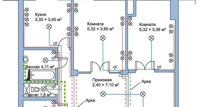 Подключение двухкомнатной квартире Схема электропроводки в квартире 3 комнатная квартира фото - DelaDom.ru