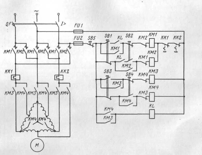 Подключение двухскоростного асинхронного двигателя 380 8.2. Схема управления пуском асинхронного двигателя