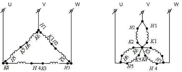 Подключение двухскоростного двигателя 380 Обмотки двигателя двухскоростного