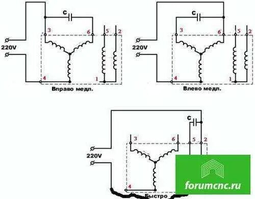 Подключение двухскоростного двигателя от стиральной машины Двигатель от стиральной машины - схема подключения электродвигателя