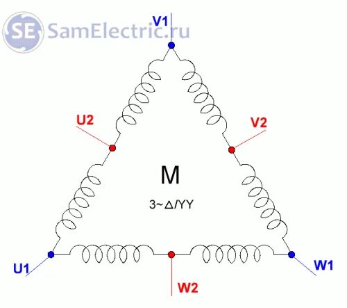 Подключение двухскоростного трехфазного двигателя Подключаем электродвигатель по схеме Даландера СамЭлектрик.ру Дзен