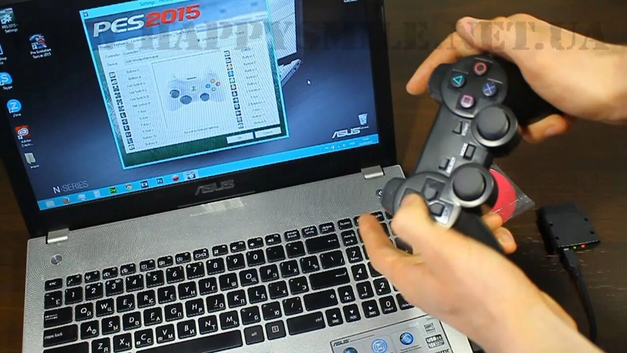 Подключение джойстика к компьютеру Беспроводной джойстик для PC, PS2, PS3 от HappySmile.ua - YouTube