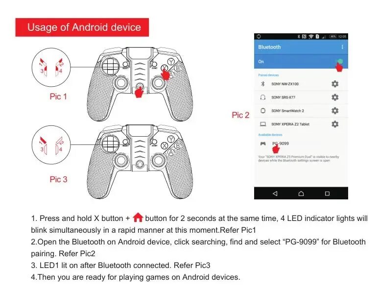 Подключение джойстика к телефону андроид Купить IPega PG 9099 телефон геймпад Android для Ps3 контроллер беспроводной Blu