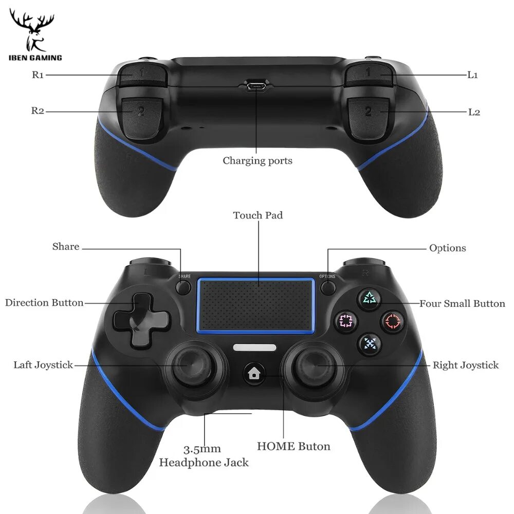 Подключение джойстика ps 4 IBen Bluetooth беспроводной игровой контроллер геймпад для PS4/PC джойстик plays