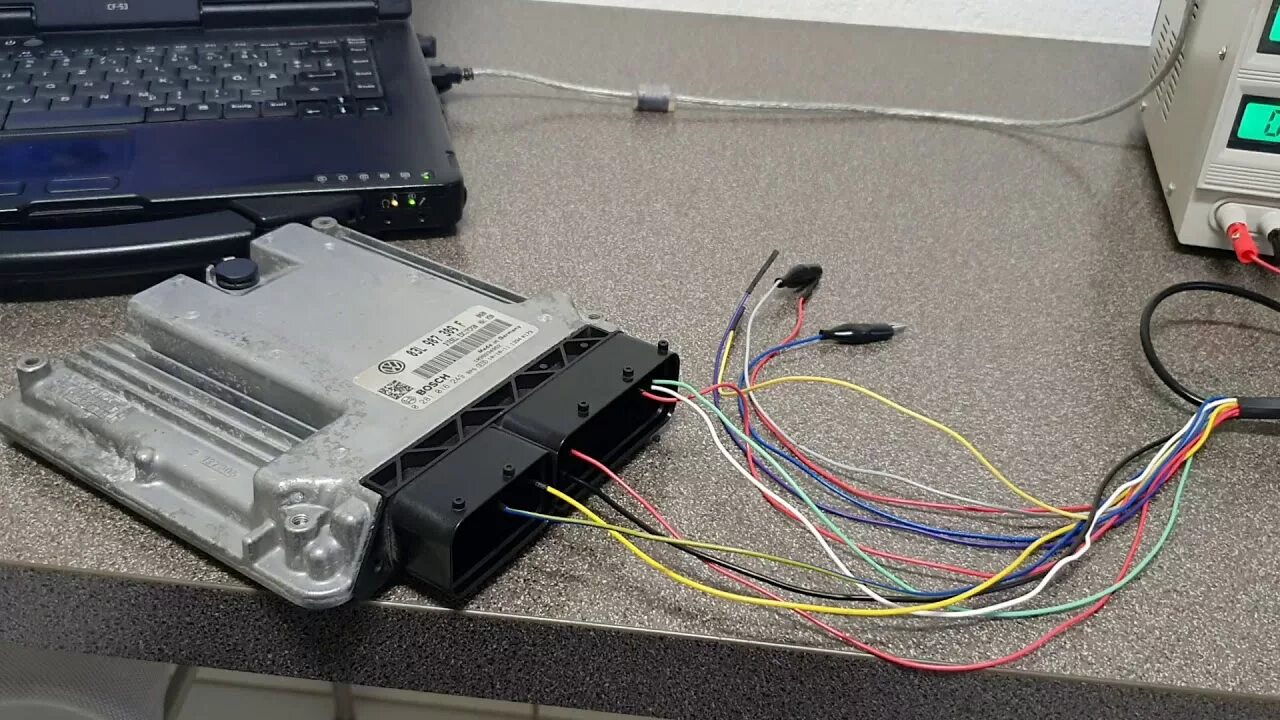 Подключение эбу блоков для pcm флешер Pcmflash Modul 71 vw passt 3c edc17cp20 on bench - YouTube