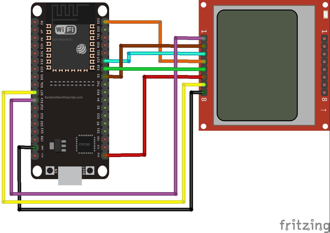 Подключение экрана телефона к пк Подключение дисплея Nokia 5110 к плате ESP32