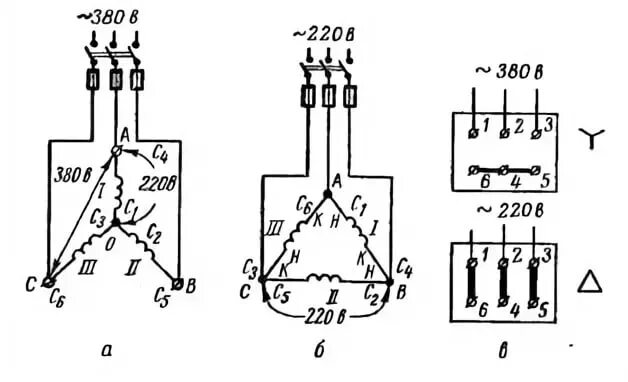 Подключение эл двигателя звездой схема Ответы Mail.ru: На электродвигателе написано 220/380В, это значит что его можно 