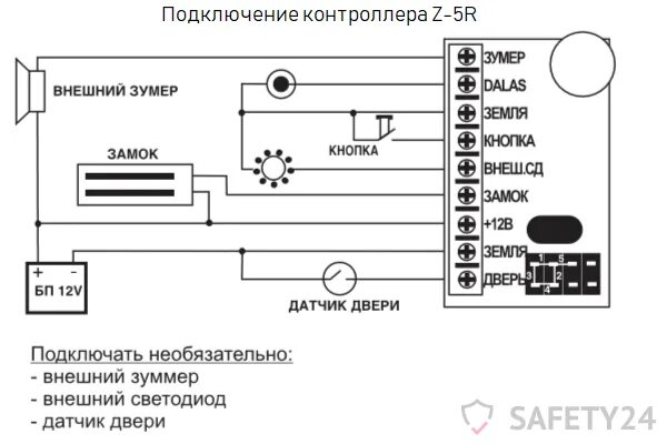 Подключение эл магнитного замка Контроллер автономный Ironlogic Z-5R TM по низкой цене