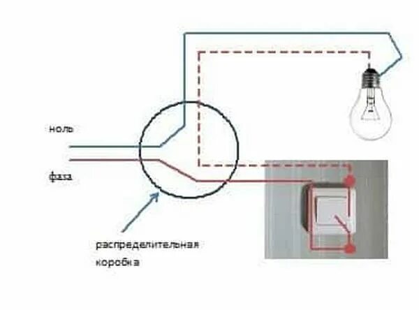 Подключение эл выключателя света Схема подключения выключателя света с одной клавишей: инструкция