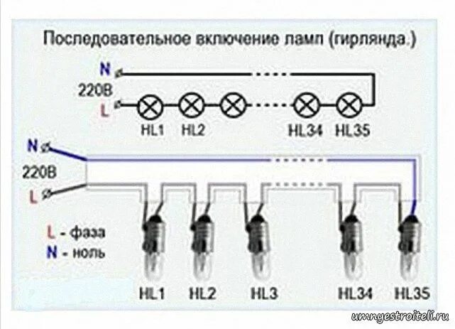 Подключение электрических лампочек Кликните для закрытия картинки, нажмите и удерживайте для перемещения Лампа, Све