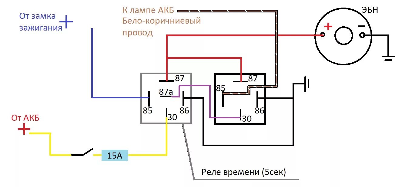 Подключение электрического бензонасоса через реле Перенос ЭБН под днище и переподключение с подкачкой перед запуском - Lada 21099,