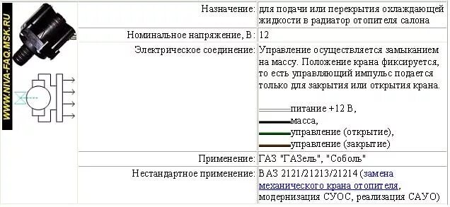 Подключение электрического крана отопителя газель Трехходовой кран с электроприводом ркну.8109030. (дв. Крайслер) - Сообщество "ГА