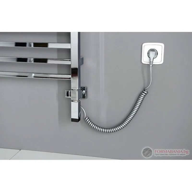 Подключение электрического полотенцесушителя в ванной с розеткой ONE Thermostatic Towel Radiator Heating Element 600W, chrome