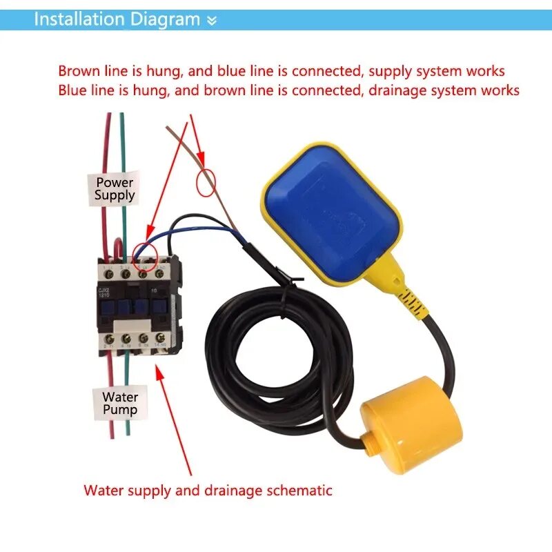 Подключение электрического поплавка Wholesale ELECALL EM15 2 2M Controller Float Switch Liquid Switches Liquid Fluid