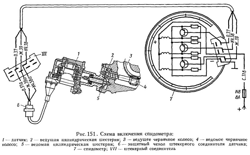 Подключение электрического спидометра 7.7. Электрооборудование автомобилей МАЗ. Контрольно-измерительные приборы. Устр