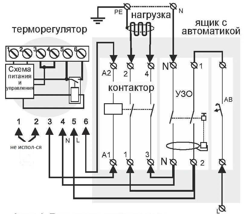 Подключение электрического терморегулятора схема Терморегулятор для обогревателей Terneo pro* (light)