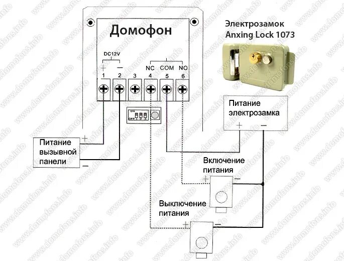 Подключение электрического замка Электромеханический замок Anxing Lock - AX007