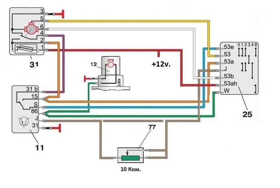 Подключение электрической схемы дворников Моторчик дворников - УАЗ 3303, 2,7 л, 1986 года электроника DRIVE2