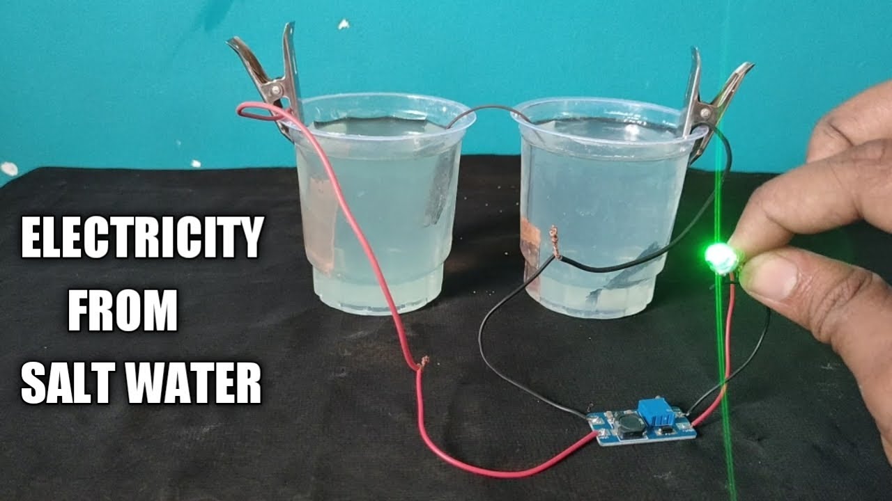 Подключение электричеству воде Salt Water Battery Making Electricity With Water Generate Electricity with Salt 