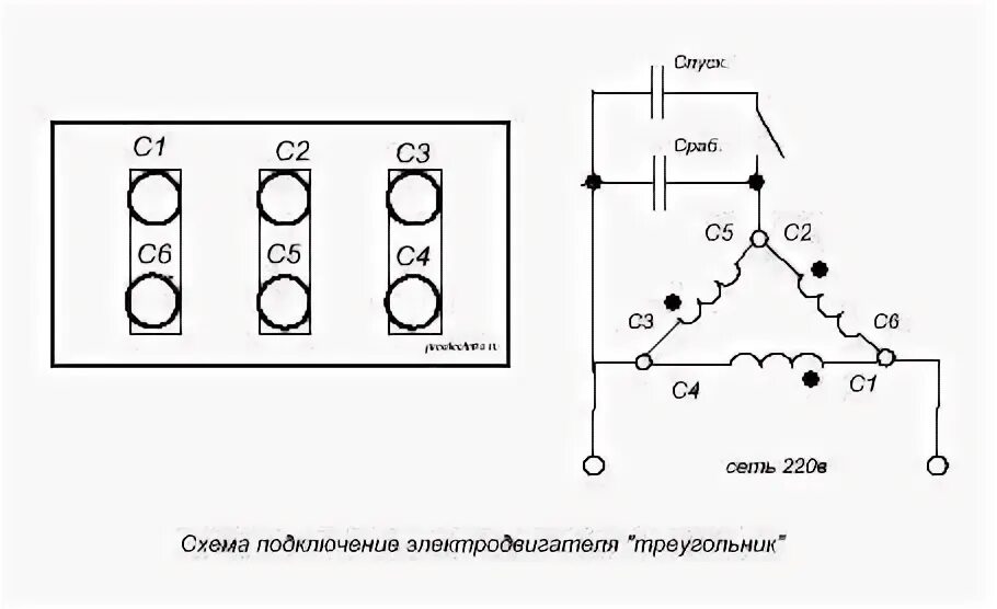Подключение электродвигателя 380в через конденсатор схема Как 380 подключить к 220. Схема подключения электродвигателя 380 на 220 через ко
