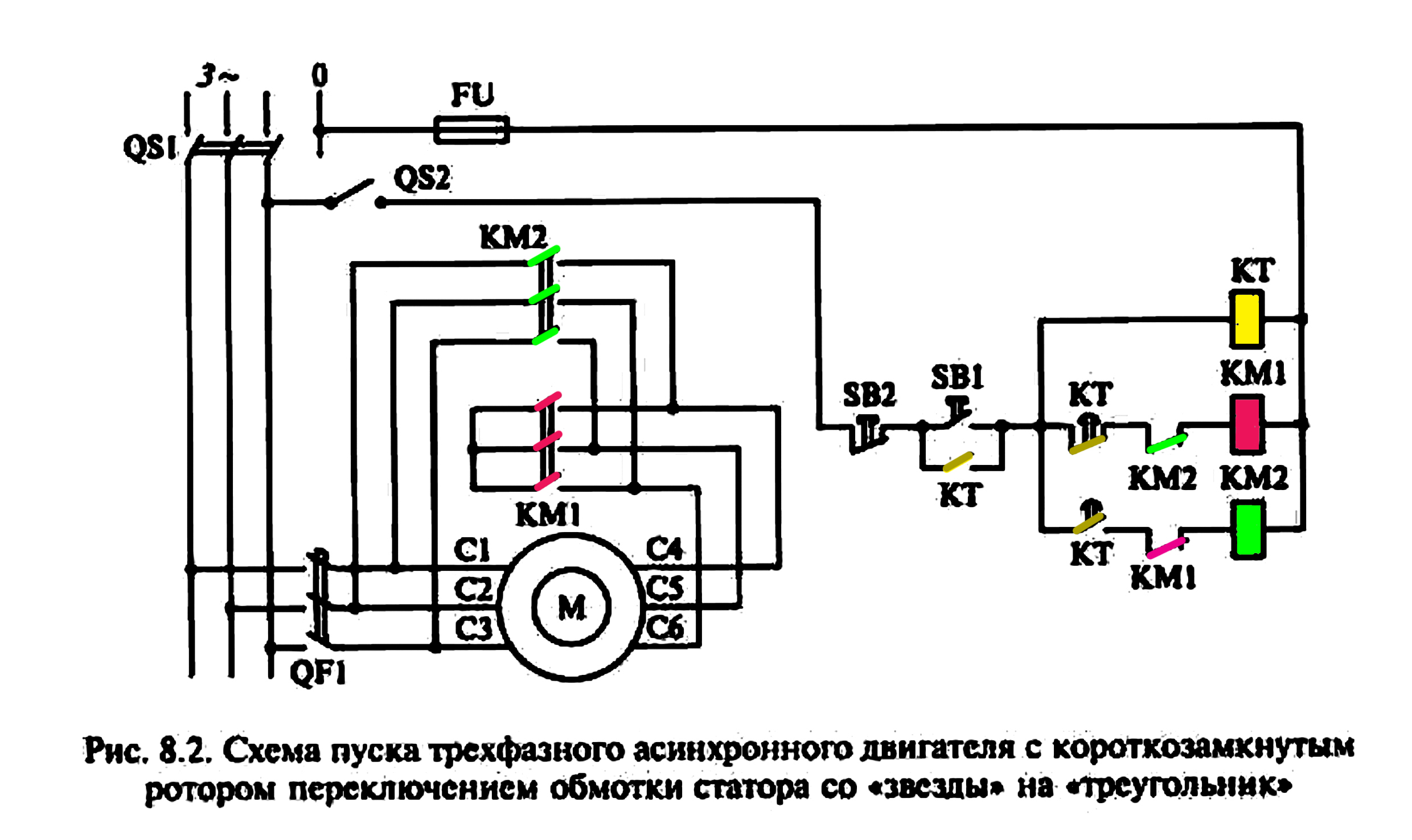 Подключение электродвигателя 4 вывода 3. Электрическая схема подключения электродвигателя и описание принципа её работ