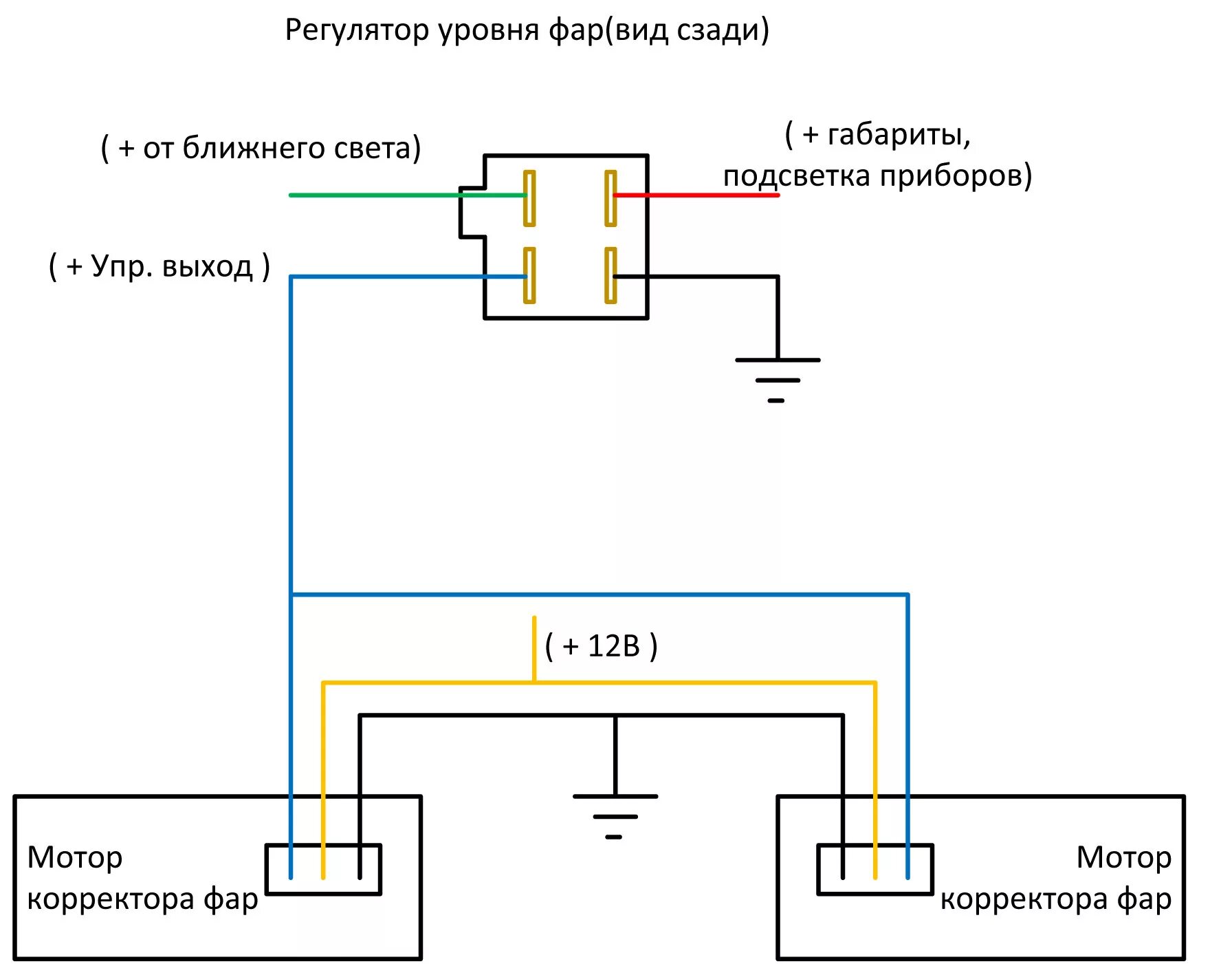 Подключение электрокорректора фар Порядок под капотом, или "люстра: Часть 2" - Mitsubishi Pajero iO, 2 л, 2001 год