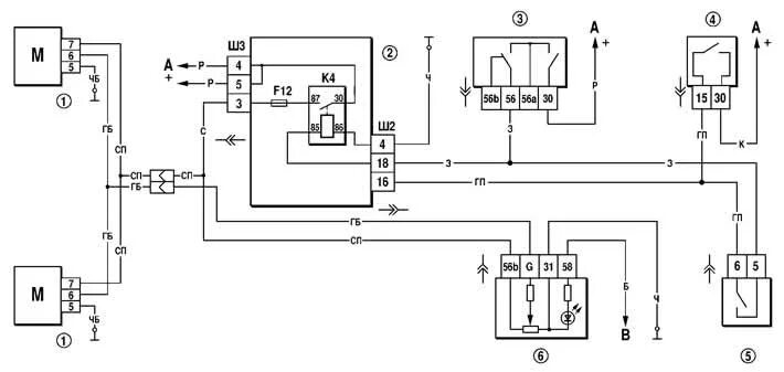 Подключение электрокорректора фар Headlight range control motor (Chevrolet Niva 1 2002-2016: Electrical equipment: