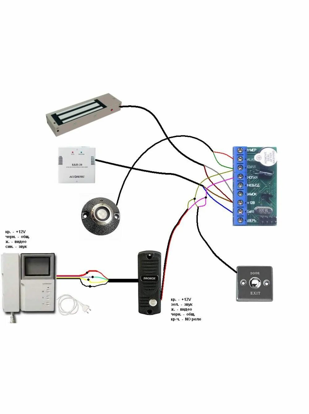 Подключение электромагнитного замка к домофону hikvision Z-5R автономный контроллер - Z-5R