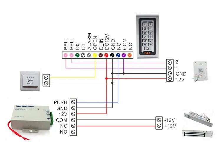 Подключение электромеханического замка к кодонаборной панели Metal & Waterproof Standalone Access Controller - Buy Access Control System,Door