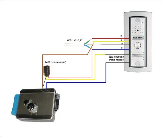 Подключение электромеханического замка к вызывной панели hikvision KC-MC20 (серебро) KOCOM Вызывная панель купить в интернет магазине Инфотех