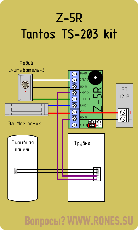 Подключение электромеханического замка тантос Z5r контроллер - Каталог продукции