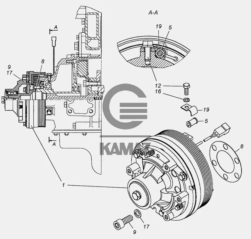 Подключение электромуфты камаз евро 2 740.30-1317005 Установка электромагнитной муфты для автомобиля КАМАЗ 4350 (4х4),