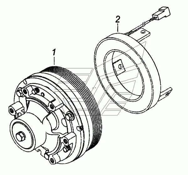 Подключение электромуфты камаз евро 2 740.30-1317500-02 Муфта электромагнитная привода вентилятора КамАЗ-43502 (Евро 4