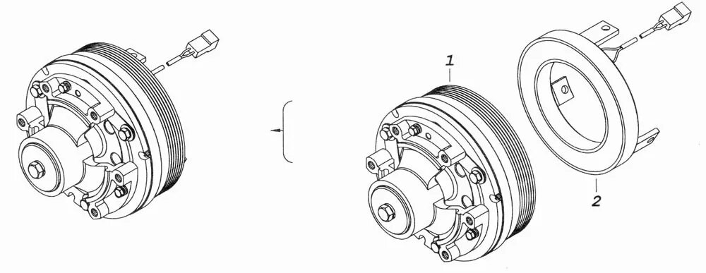 Подключение электромуфты камаз евро 3 740.30-1317500 Муфта электромагнитная привода вентилятора КамАЗ-740.30-260 (Евро
